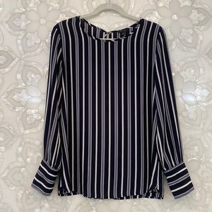 Ann Taylor Long Sleeve Striped Shirt Blouse Size M